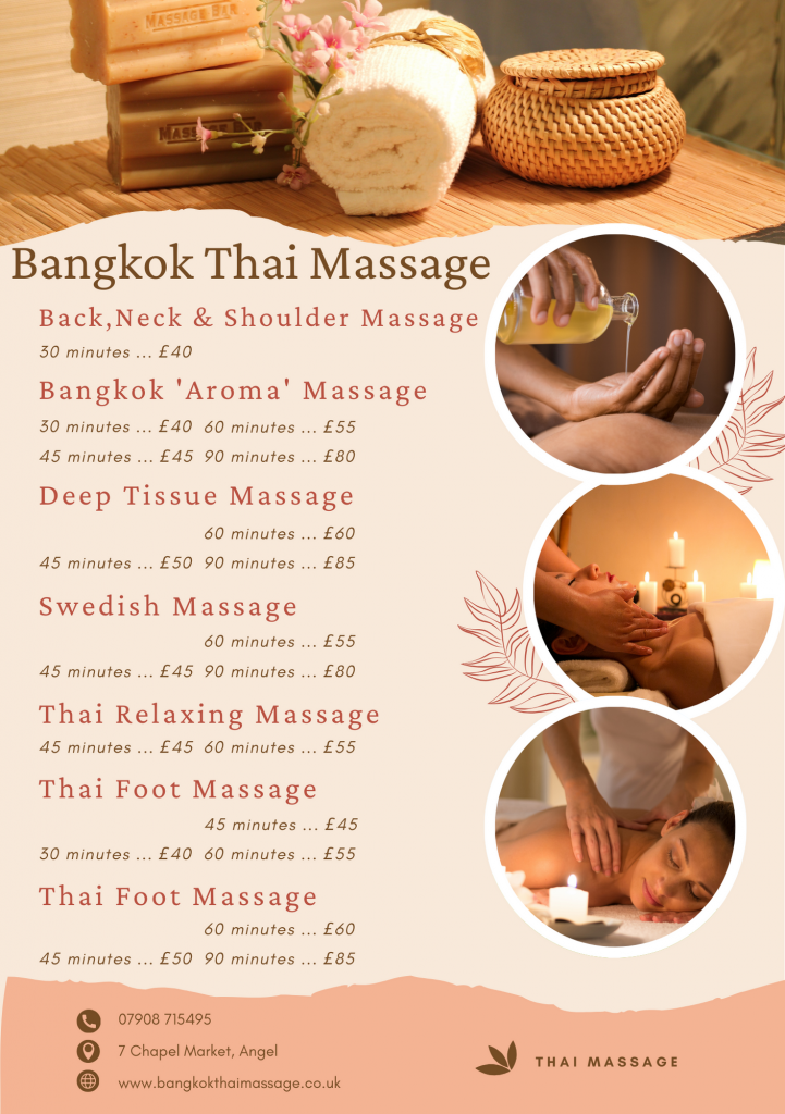 Bangkok Thai Massage Angel Price List